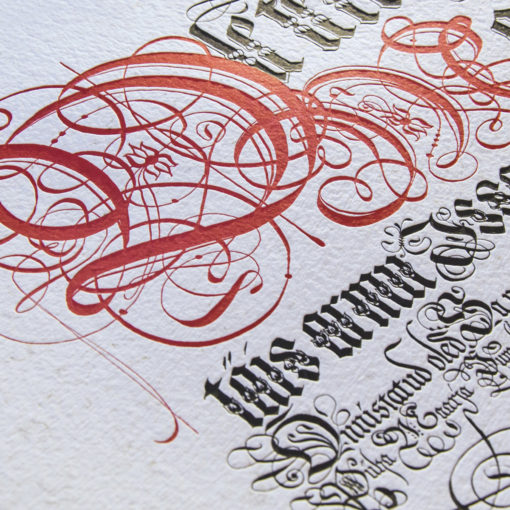 letterpress printed calligraphy hail mary in estonian