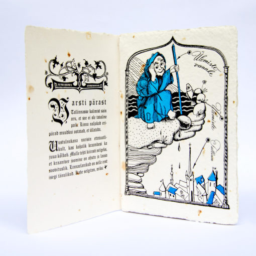Tallinn legend letterpress printed on handmade paper