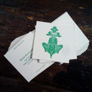 letterpress printed business card