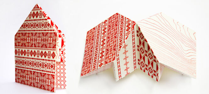 wedding invitation with setomaa patterns